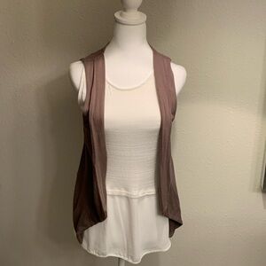 Stradivarius Brown vest with drapes front